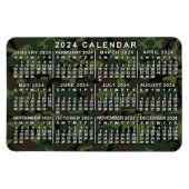 2024 Monatskalender Camouflage Camouflage Grün Magnet (Horizontal)