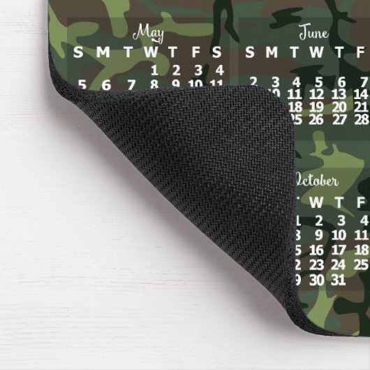 2024 Monatskalender Camouflage Camouflage Grün Mousepad (Ecke)