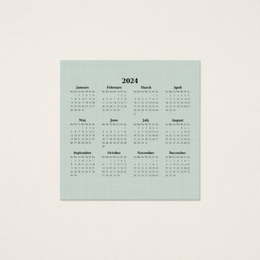 2024 Monatskalender Grüne Linen Custom Business (Vorderseite)