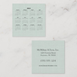 2024 Monatskalender Grüne Wäsche nach Maß Quadratische Visitenkarte