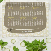 2024 Monatskalender Mitte des Jahrhunderts Geschirrtuch (Gefaltet)