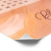 2024 Monatskalender Peach Floral Stilvoll Poster (Ecke)