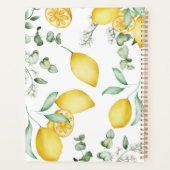 2024 Monogramm Wasserfarben-Zitronenmuster Planer (Rückseite)