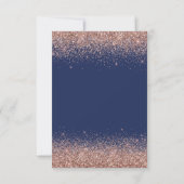 2024 Navy Blue Abschluss Pink Rose Gold Glitzer Einladung (Rückseite)