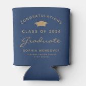 2024 Navy Blue Gold Abschluss kann kühler werden Dosenkühler (Rückseite)