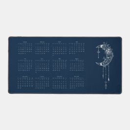 2024 Navy Blue Moon Calendar Schreibtischunterlage