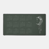 2024 Navy Green Moon Calendar Schreibtischunterlage (Vorderseite)
