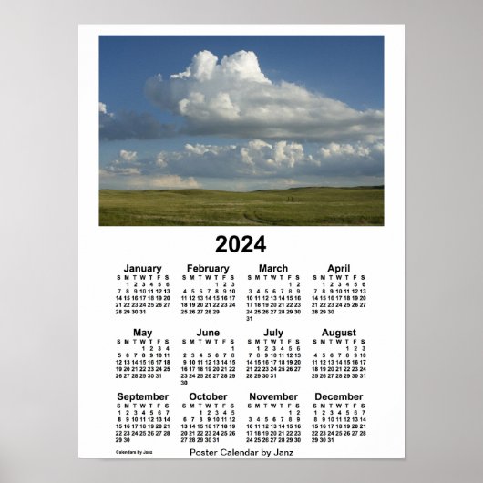 2024 Nebraska Sandhills Calendar von Janz Poster (Vorne)