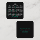 2024 Neon 52 Week ISO Kalender von Janz Quadratische Visitenkarte (Vorne/Hinten)