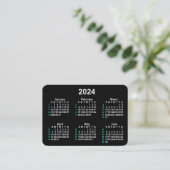 2024 Neon 52 Week ISO Kalender von Janz Visitenkarte (Stehend Vorderseite)