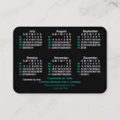 2024 Neon 52 Week ISO Kalender von Janz Visitenkarte (Rückseite)