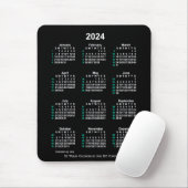 2024 Neon White 52 Weeks ISO Calendar by Janz Mousepad (Mit Mouse)