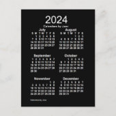 2024 Neon White 6 Month Mini Kalender von Janz Postkarte (Vorderseite)