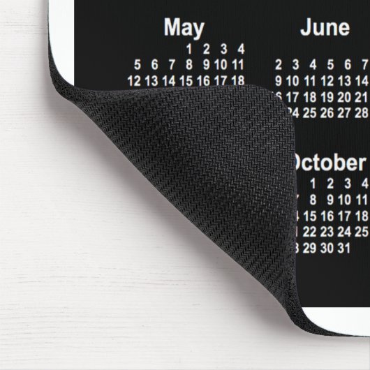 2024 Neon White Calendar von Janz Two Tone Mousepad (Ecke)