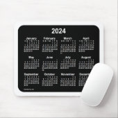 2024 Neon White Calendar von Janz Two Tone Mousepad (Mit Mouse)