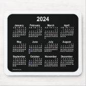 2024 Neon White Calendar von Janz Two Tone Mousepad (Vorne)