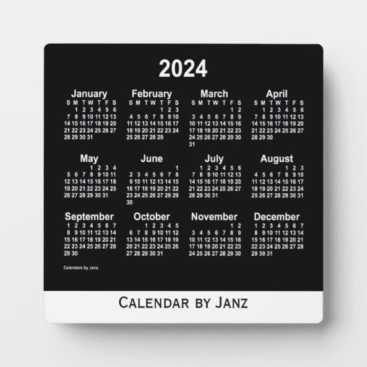 2024 Neon White Desk Calendar von Janz Fotoplatte (Vorderseite)