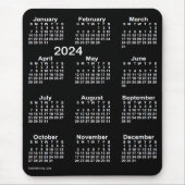 2024 Neon White Large Print Calendar von Janz Mousepad (Vorne)