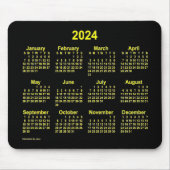 2024 Neon Yellow Calendar von Janz Mousepad (Vorne)