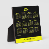 2024 Neon Yellow Desk Kalender von Janz Fotoplatte (Vorderseite)