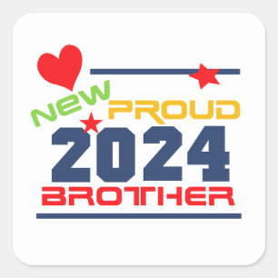 2024 Neue Brother-Sticker für Stolz Quadratischer Aufkleber