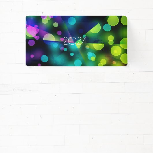 2024 neues Jahr mit mehrfarbigen Blasen Banner (InSitu)