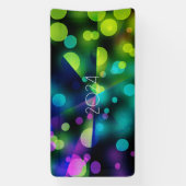 2024 neues Jahr mit mehrfarbigen Blasen Banner (Vertikal)