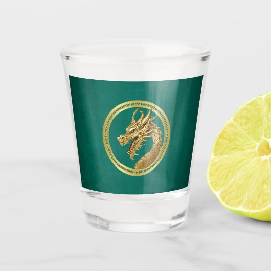 2024 Neujahr Party-Chinesisch Neujahrsdrache-Drago Schnapsglas (Vorderseite)