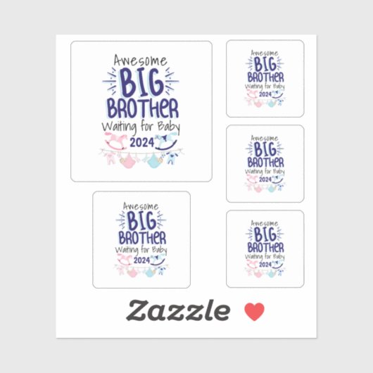 2024 New Big Brother Gewartet für Baby Sibling Aufkleber (Blatt)