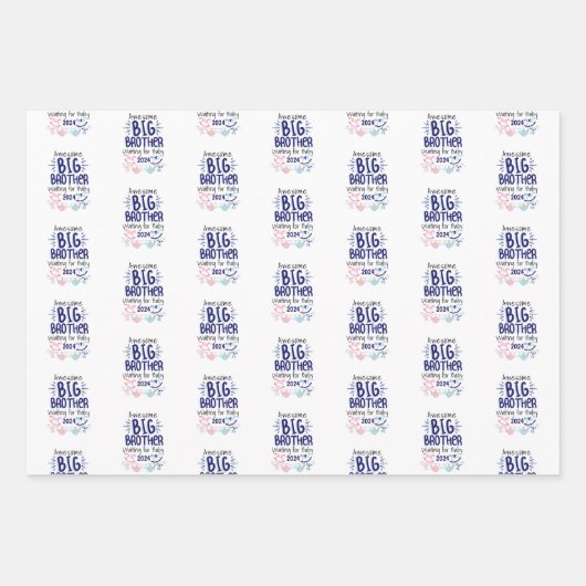 2024 New Big Brother Gewartet für Baby Sibling Geschenkpapier Set (Vorderseite 2)
