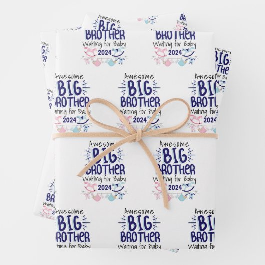 2024 New Big Brother Gewartet für Baby Sibling Geschenkpapier Set (Beispiel)