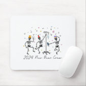 2024 New Year Crew Skeleton Dancing Funny Nurse Ic Mousepad (Mit Mouse)