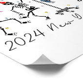 2024 New Year Crew Skeleton Dancing Funny Nurse Ic Poster (Ecke)