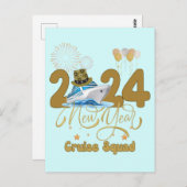 2024 New Year Cruise Squad NYE Party Travel Group Postkarte (Vorne/Hinten)