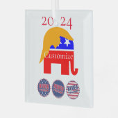 2024 nie Trump Thunder_Cove Ornament Aus Glas (Vorderseite links)