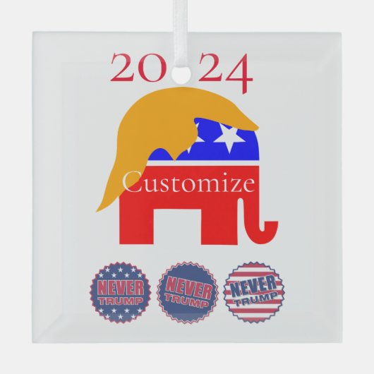 2024 nie Trump Thunder_Cove Ornament Aus Glas (Vorderseite)