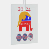 2024 nie Trump Thunder_Cove Ornament Aus Glas (Vorderseite Rechts)