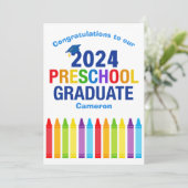 2024 Niedlicher Abschluss für den Vorschulabschlus Karte (Stehend Vorderseite)