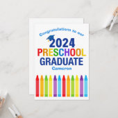 2024 Niedlicher Abschluss für den Vorschulabschlus Karte (Vorderseite/Rückseite Beispiel)