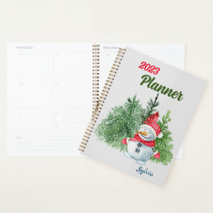 2024 niedlicher Schneemann Planer