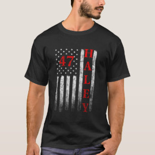 2024 Nikki Haley Präsident American Flag USA Ameri T-Shirt