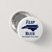 2024 North Carolina Blue gedreht Button (Vorne & Hinten)