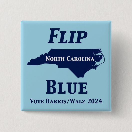 2024 North Carolina Blue gedreht Button (Vorderseite)