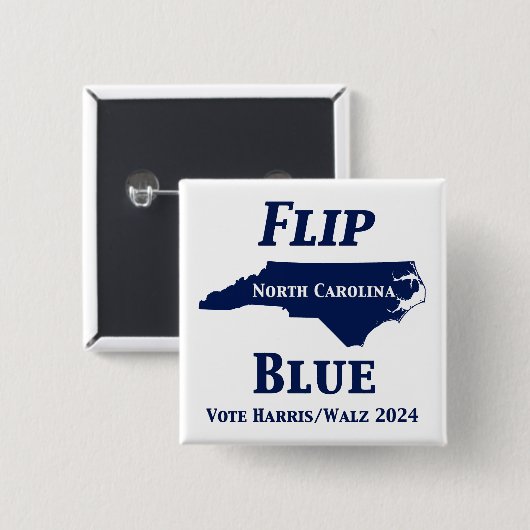 2024 North Carolina Blue gedreht Button (Vorne & Hinten)