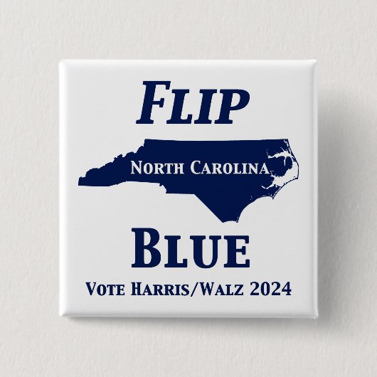 2024 North Carolina Blue gedreht Button (Vorderseite)