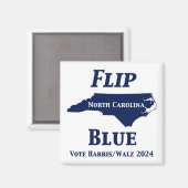2024 North Carolina Blue gedreht Magnet (Vorderseite/Rückseite)