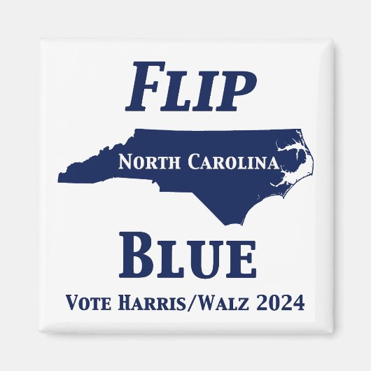 2024 North Carolina Blue gedreht Magnet (Vorne)