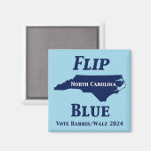 2024 North Carolina Blue gedreht Magnet (Vorderseite/Rückseite)