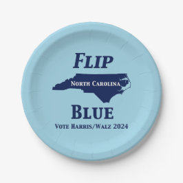 2024 North Carolina Blue gedreht Pappteller