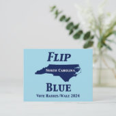 2024 North Carolina Blue gedreht Postkarte (Stehend Vorderseite)